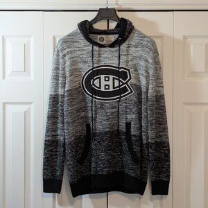 NHL Montreal Canadiens Grey and Black Knitted Hoodie - Size XL